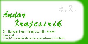 andor krajcsirik business card